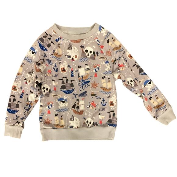 Little Sleepies Bamboo. Pirate Print Crewneck Sweatshirt Size 5 - Picture 1 of 3